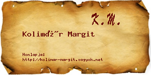 Kolimár Margit névjegykártya